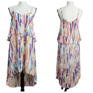 Bar III Sleeveless High-low Mulitcolor Sundress Large